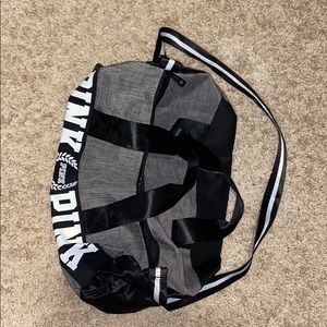 Pink duffle bag